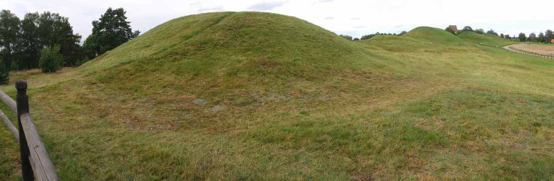 Another view of the ancient burial mounds.